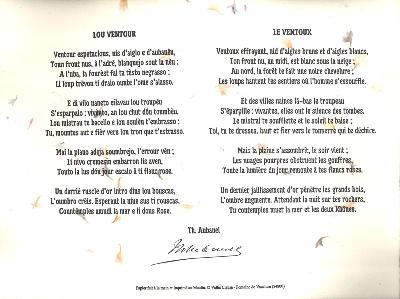 POEME DE THEODORE AUBANEL-LE VENTOUX